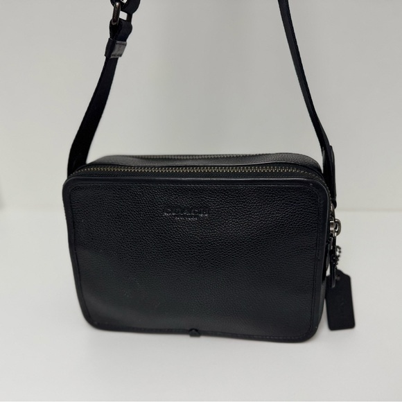 COACH Charter Crossbody Bag 24 in Black Pebbled Leather - Picture 15 of 15